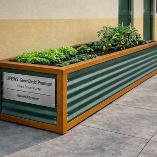 GreenDeck Premium – Wood & Steel Climate-Smart Linear School Garden