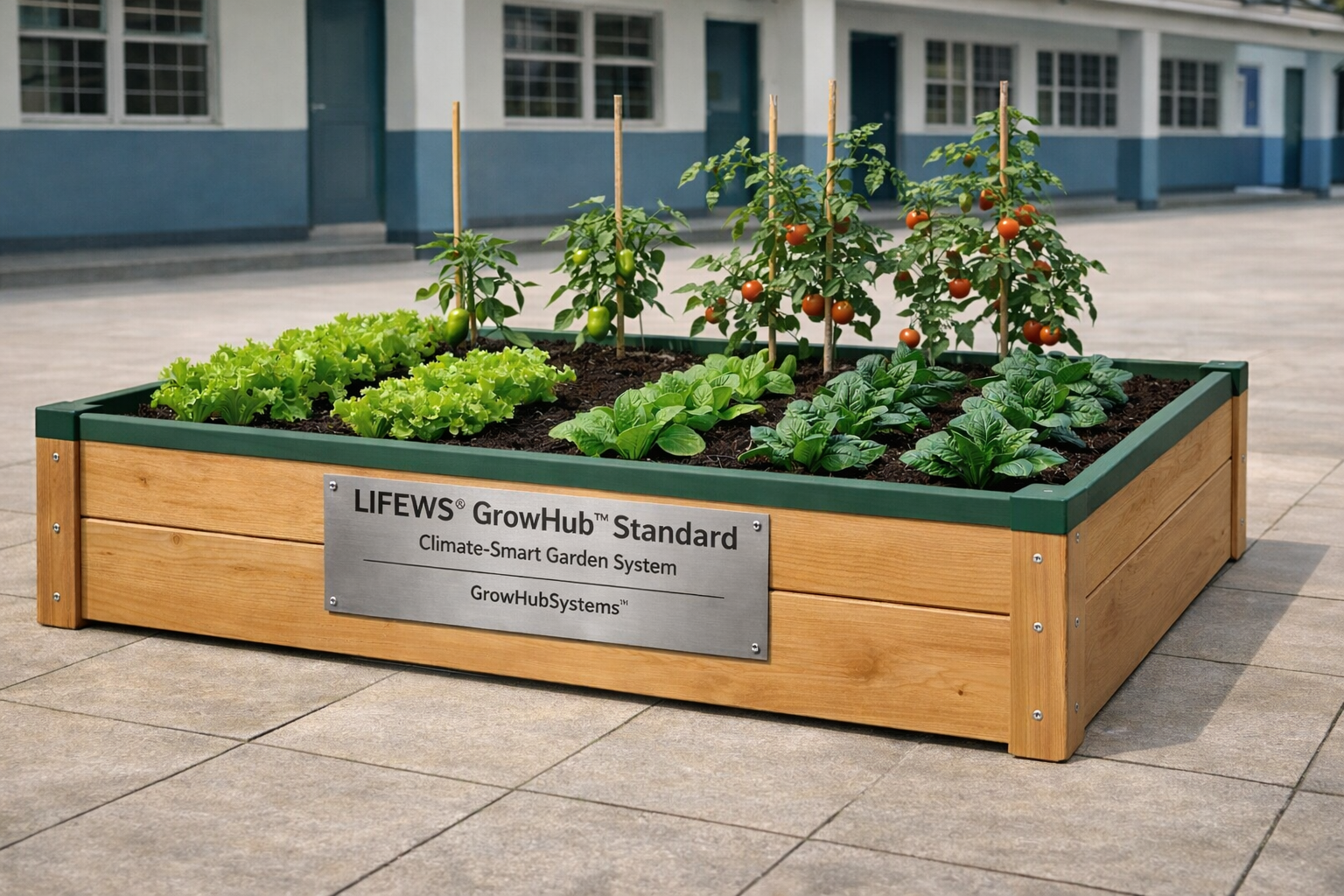 GrowHub Standard Wooden Climate-Smart School Garden