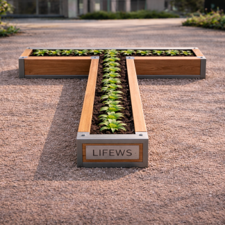LIFEWS Alphabet Garden – Letter T System (Hybrid Wood & Steel Edition)