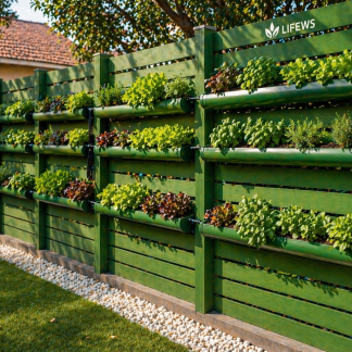 LIFEWS FenceGrow Fence-Integrated Garden System – Wood