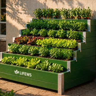 LIFEWS StairGrow Stepped Vertical Garden System – Wood