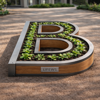LIFEWS Alphabet Garden – Letter B System (Hybrid Wood & Steel Edition)